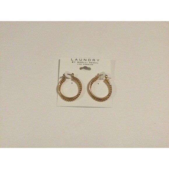 Laundry by Shelli Segal Gold  Hoop Earrings - Picture 1 of 2